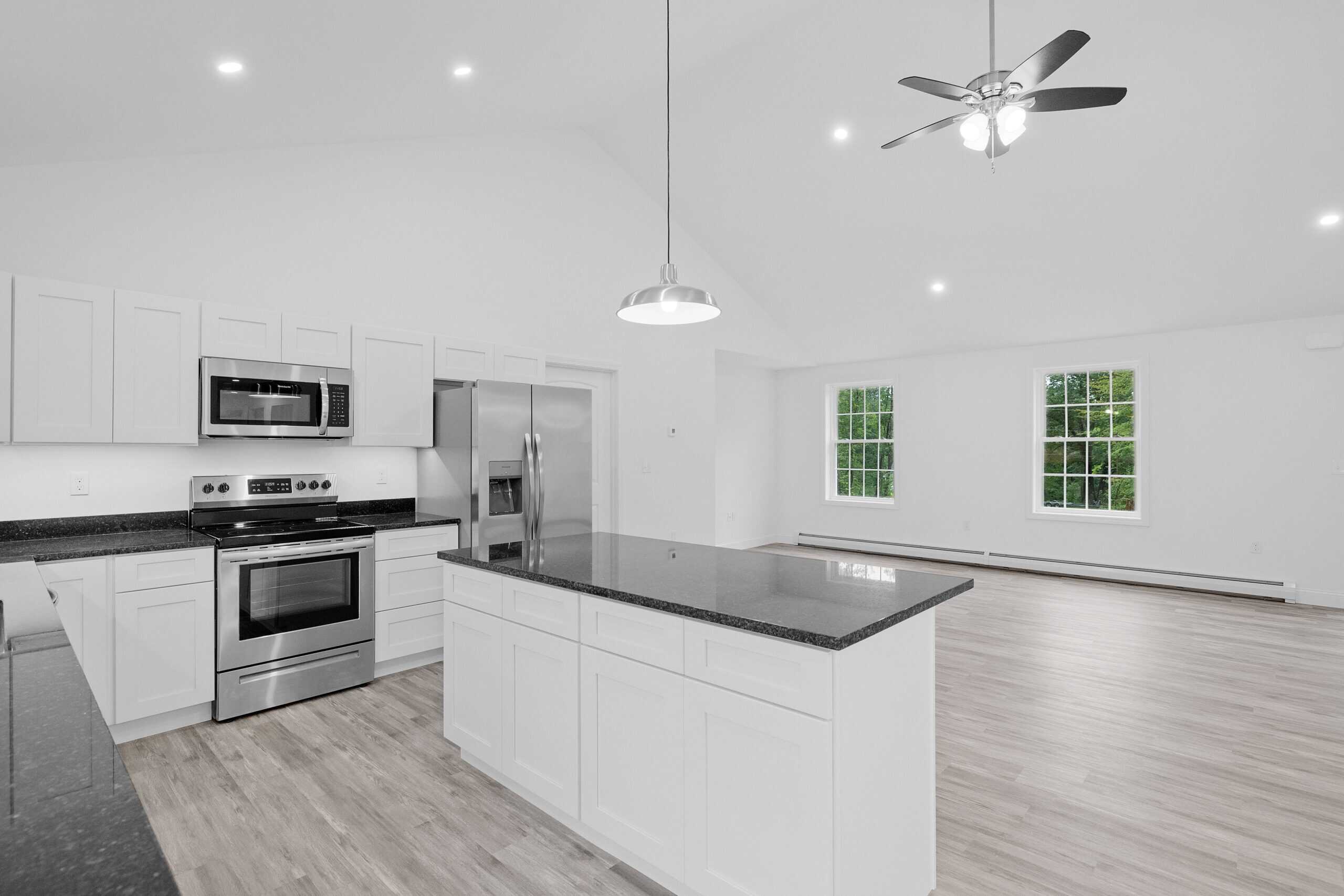 Modern kitchen remodel with island and custom cabinetry