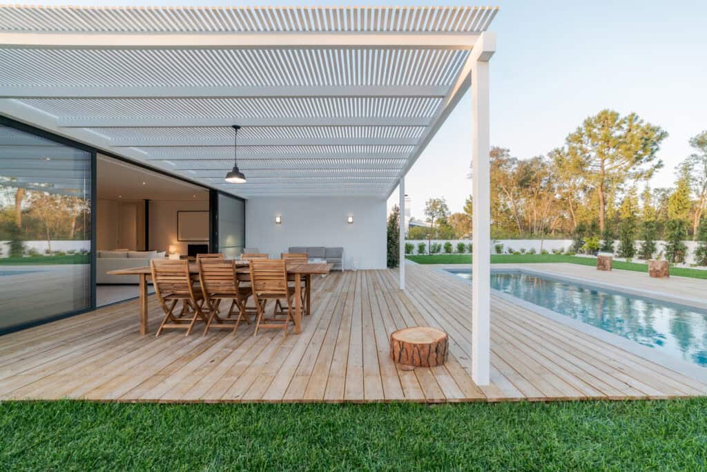 Custom home build with pool and outdoor deck