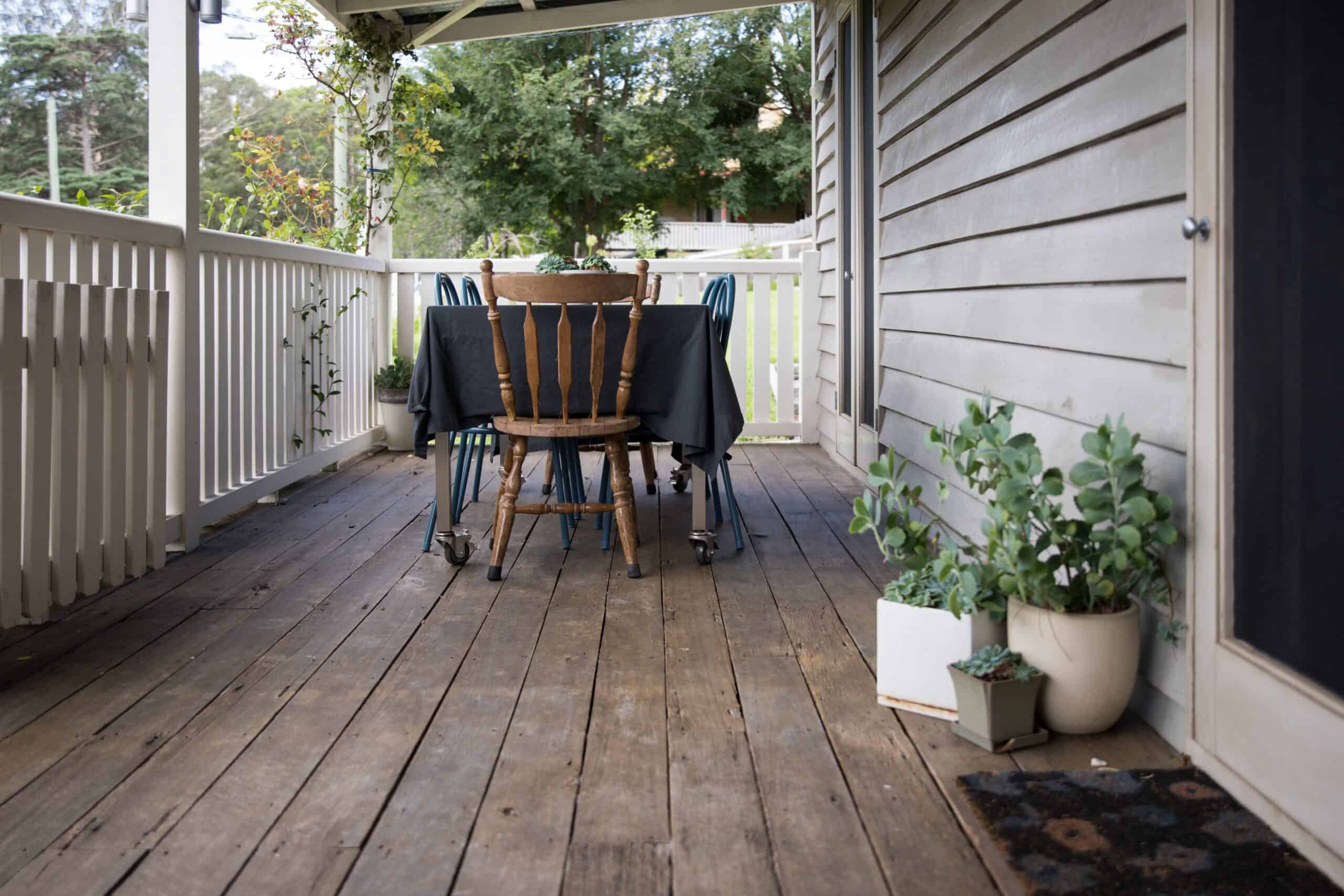 Outdoor dining area remodel with rustic design