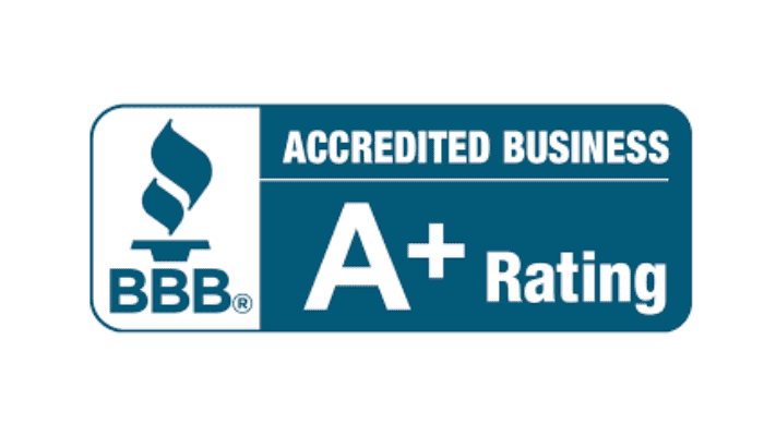 BBB A+ rating logo for Tixan Construction, top-rated general contractor in Orange County, CA.